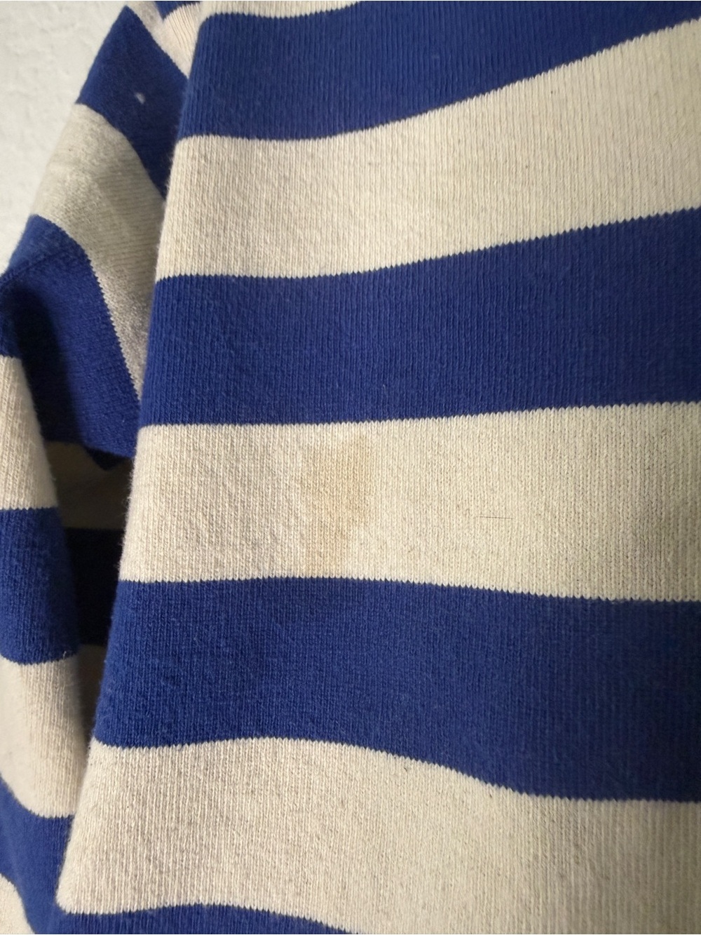 MOTHER Boxy Polo Crop Tee in Game On- Blue/Cream Stripes- S- Long Sleeve - Picture 16 of 16